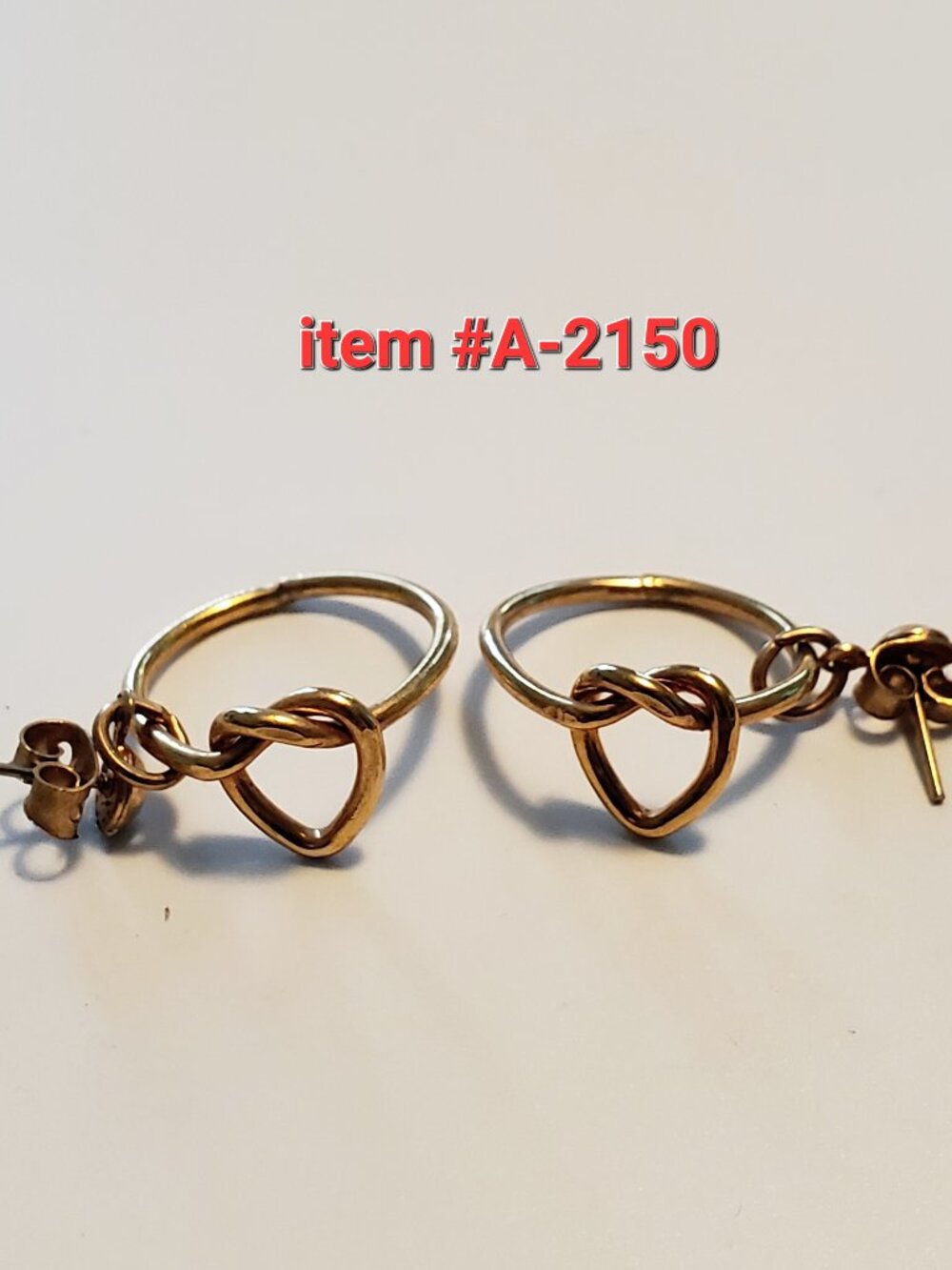 1 Pair of Gold Earring, item # A -2150.  wt  3 grams.
